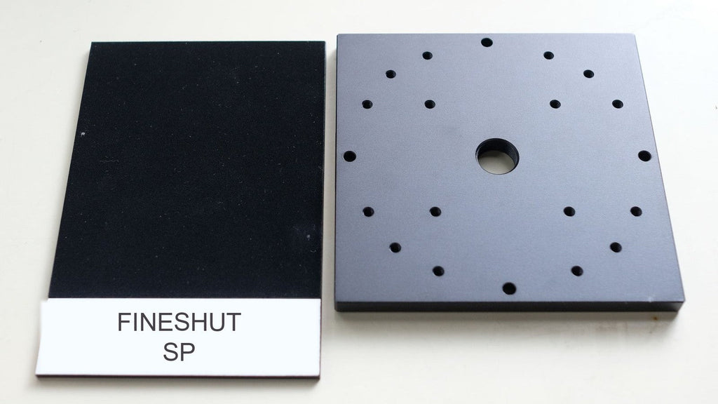 FINESHUT SP next to a black-anodized aluminum plate