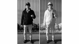 A black fleece in visible light (left) and in near-infrared (right)